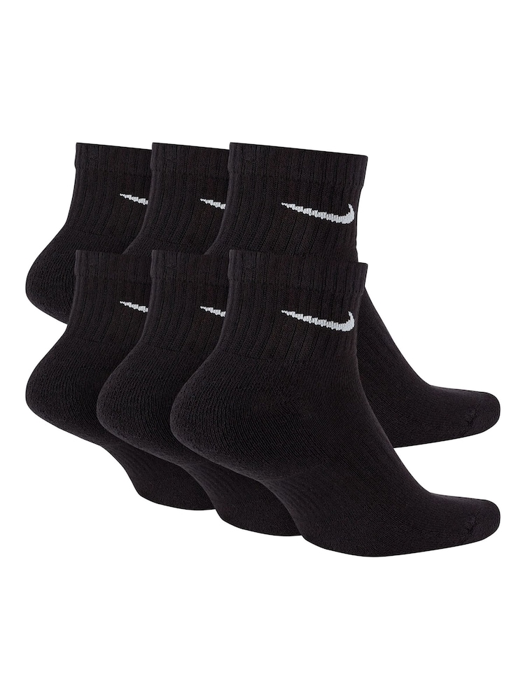 Nike Black Ankle Everyday Cushioned Socks 6 Pack - Image 4 of 5