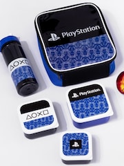 Vanilla Underground Blue PlayStation Boys Logo All-Over Print Lunch Bag Bottle and 3 Snack Pots - Image 2 of 6