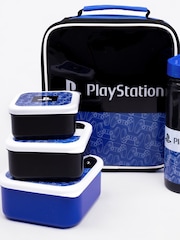 Vanilla Underground Blue PlayStation Boys Logo All-Over Print Lunch Bag Bottle and 3 Snack Pots - Image 5 of 6