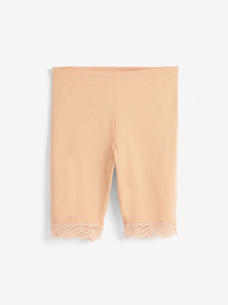 Pastel Rose Nude Cotton Blend Anti-Chafe Shorts 2 Pack - Image 2 of 2