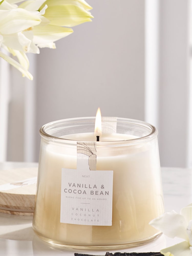 Natural Vanilla & Cocoa Bean Lidded Jar Scented Candle - Image 1 of 3