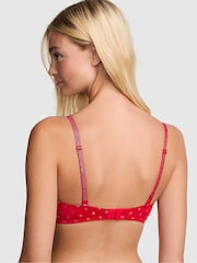 Victoria's Secret Pink Bright Vermillion Red Foil Dots Lightly Lined Bra - Image 2 of 2