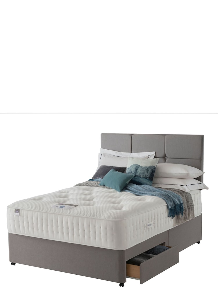 Silentnight White Pocket Geltex 3000 Firm Divan Set and Headboard - Image 2 of 6
