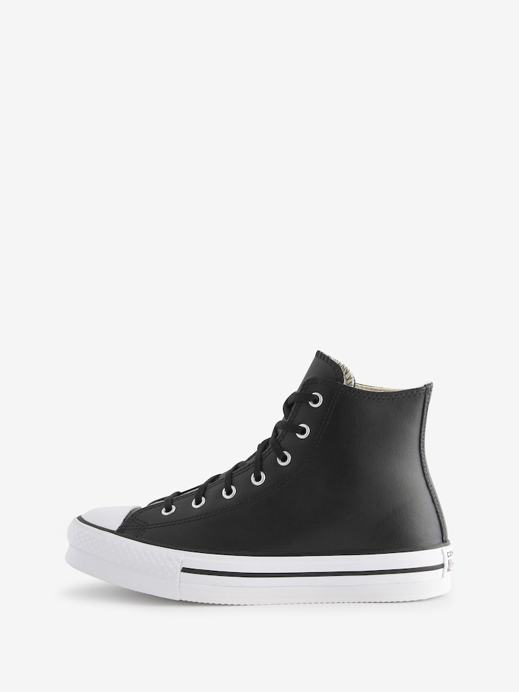 Converse Black EVA Leather Lift Youth Trainers - Image 2 of 7