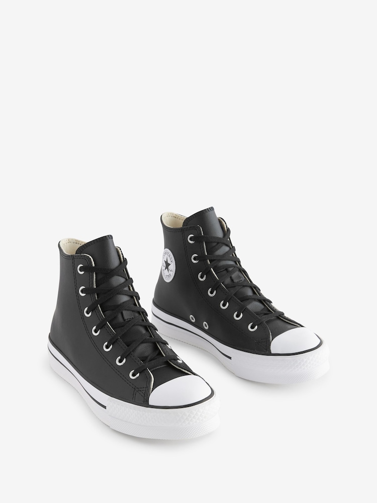 Converse Black EVA Leather Lift Youth Trainers - Image 3 of 7