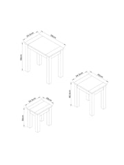 Dove Grey Malvern Oak Effect Rectangle Set of 3 Nest of Tables - Image 3 of 9