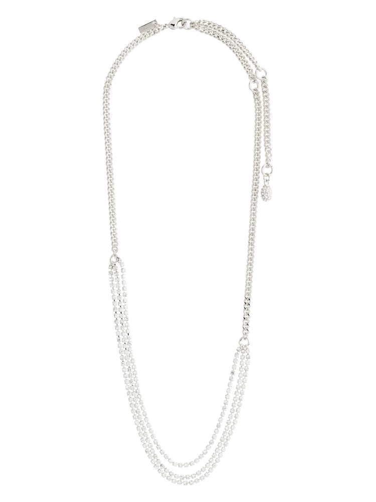 PILGRIM Unisex Silver Tone Blink Crystal Necklace - Image 1 of 5