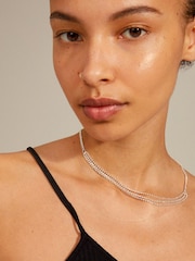 PILGRIM Unisex Silver Tone Blink Crystal Necklace - Image 3 of 5