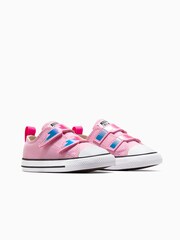 Converse Pink Infant Chuck Taylor Lightening Bolt 2V Trainers - Image 10 of 10