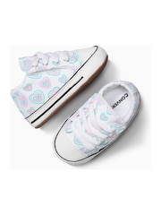 Converse Multi Rainbow Heart Print Pram Shoes - Image 3 of 8