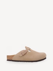 Birkenstock Taupe Beige Kids Boston Suede Clogs - Image 1 of 3