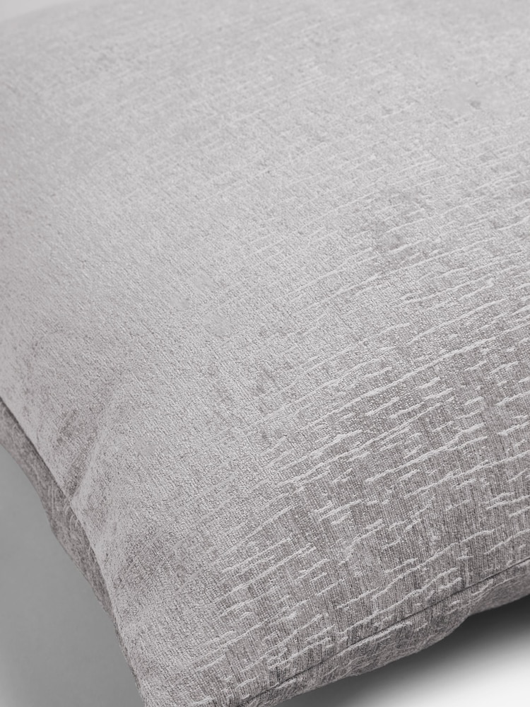 Silver Grey Heavyweight Chenille 59 x 59cm Cushion - Image 5 of 7