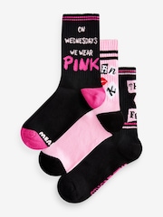 Pink/Black Mean Girls Ankle Socks 3 Pack - Image 1 of 5