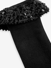 Black Sequin Trim Welly Socks 1 Pack - Image 5 of 5