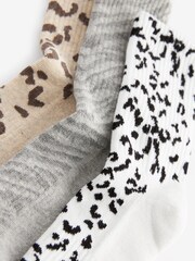 Neutral Animal Cushion Sole Ribbed Sport Ankle Socks 3 Pack With Arch Support - Image 5 of 5