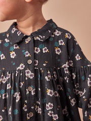 Black Floral 100% Cotton Shirt Dress (3mths-8yrs) - Image 5 of 8