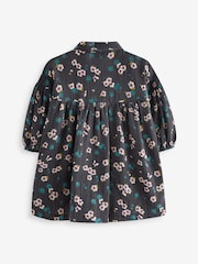 Black Floral 100% Cotton Shirt Dress (3mths-8yrs) - Image 7 of 8