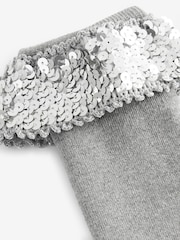 Grau/Silber - Gummistiefelsocken mit Paillettenbesatz, 1 Stück - Bild 4 von 4