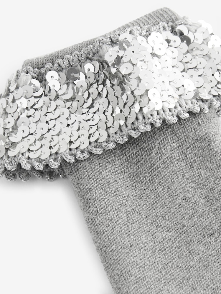 Grau/Silber - Gummistiefelsocken mit Paillettenbesatz, 1 Stück - Bild 4 von 4 Grau/Silber - Gummistiefelsocken mit Paillettenbesatz, 1 Stück - Bild 4 von 4