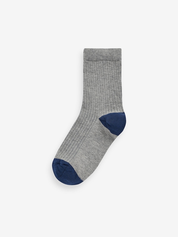 Multicolour Block Cotton Rich Fine Rib Socks 7 Pack - Image 2 of 8