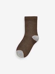 Multicolour Block Cotton Rich Fine Rib Socks 7 Pack - Image 3 of 8