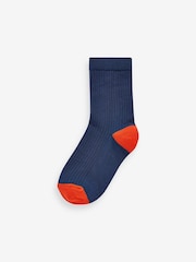Multicolour Block Cotton Rich Fine Rib Socks 7 Pack - Image 6 of 8