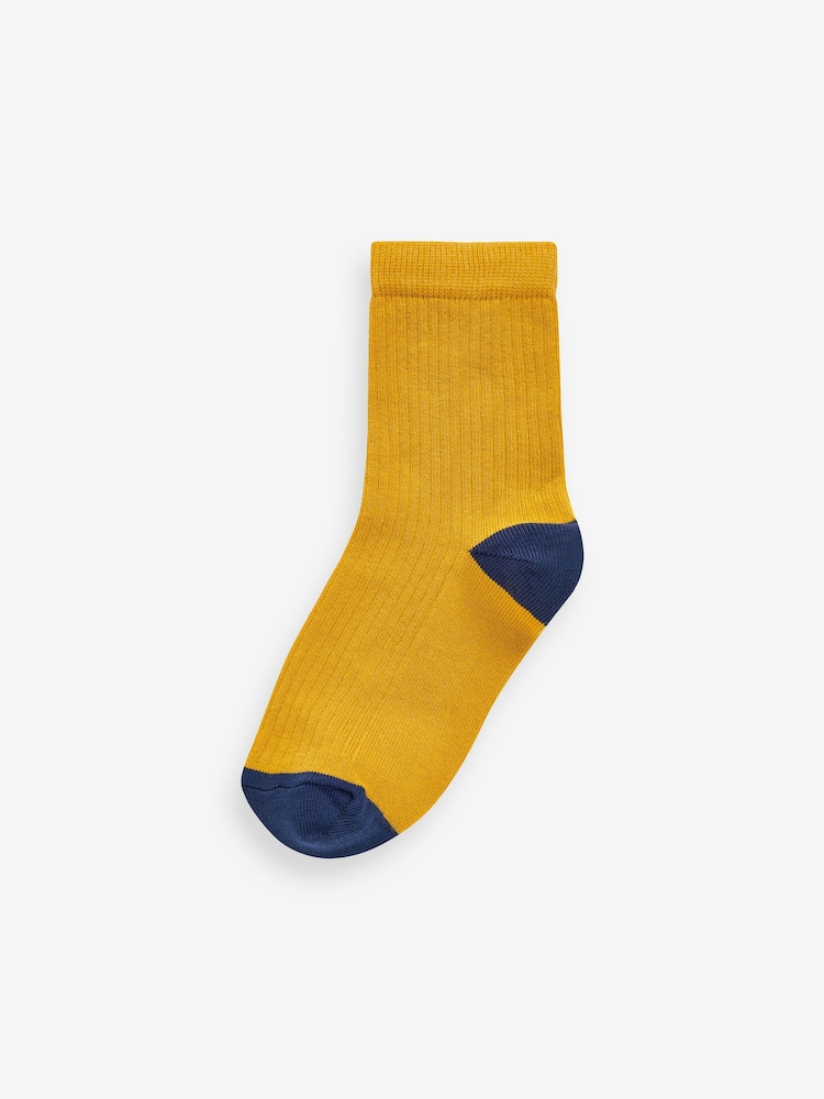 Multicolour Block Cotton Rich Fine Rib Socks 7 Pack - Image 8 of 8