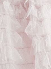 Shell Pink Sparkle Ruffle Mesh Dress (3mths-8yrs) - Image 6 of 6