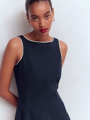 Boden Blue Annet Linen Blend Midi Dress - Image 2 of 5