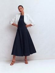 Boden Blue Annet Linen Blend Midi Dress - Image 4 of 5