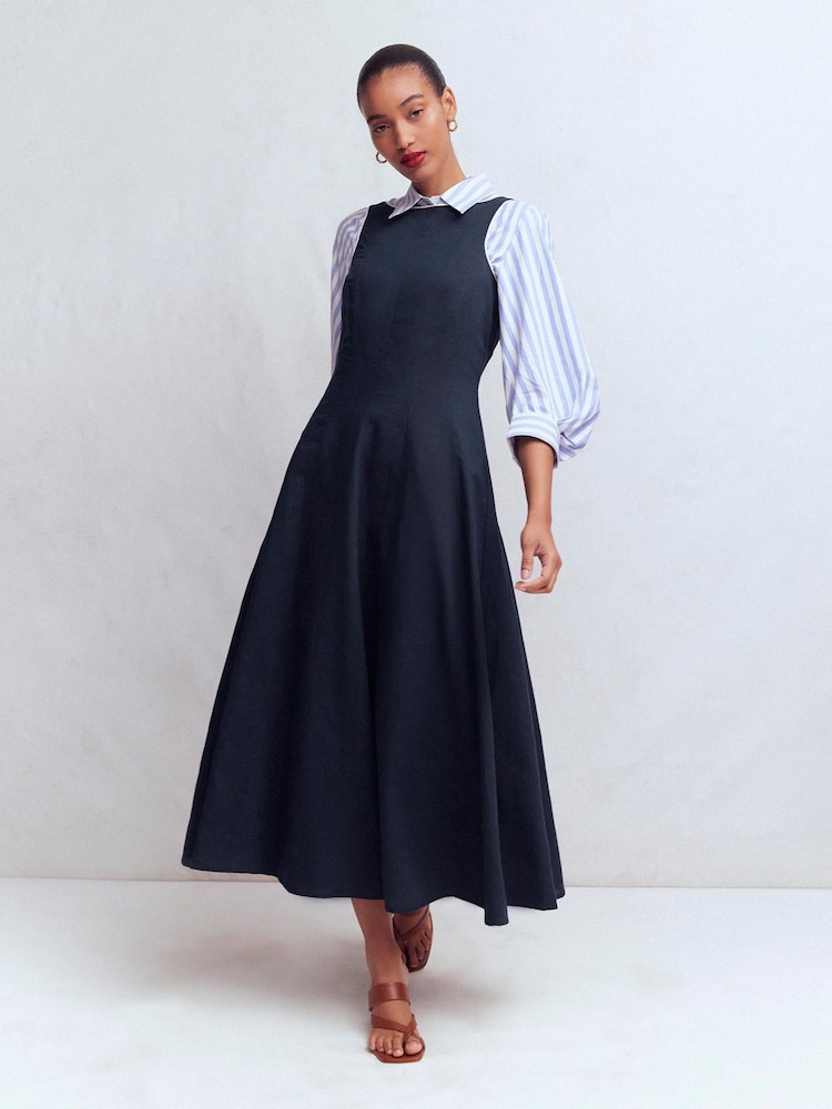 boden navy linen dress Esme Linen Mini Dress - Navy