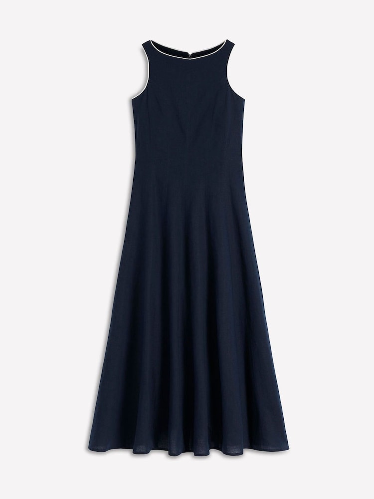 Boden Blue Annet Linen Blend Midi Dress - Image 6 of 6