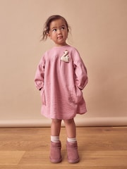 Pink Swan Character Textured Dress (3mths-8yrs) - Image 2 of 7