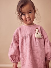 Pink Swan Character Textured Dress (3mths-8yrs) - Image 4 of 7