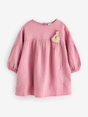 Pink Swan Character Textured Dress (3mths-8yrs) - Image 5 of 7
