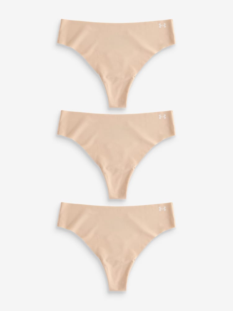 Under Armour Light Brown No Show Pure Stretch Thongs 3 Pack - Image 1 of 4