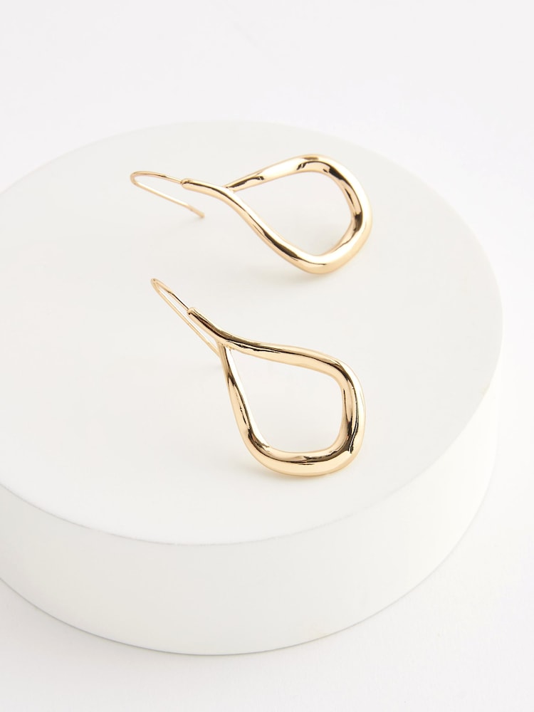Gold Tone Tear Drop Earrings - Image 3 of 3