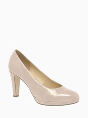 Gabor Wide Fit Splendid Sand Lack Dress Court Shoes - Image 1 of 5