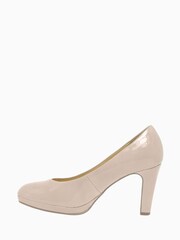 Gabor Wide Fit Splendid Sand Lack Dress Court Shoes - Image 2 of 5