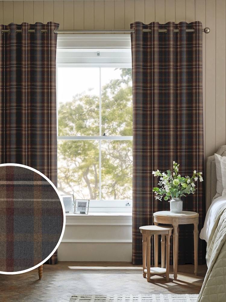 Green & Burgundy Heritage Check Made To Measure Curtains - Image 1 of 9 Green & Burgundy Heritage Check Made To Measure Curtains - Image 1 of 9