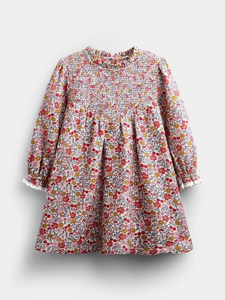 JoJo Maman Bébé Cherry Floral Smocked Dress - Image 1 of 4