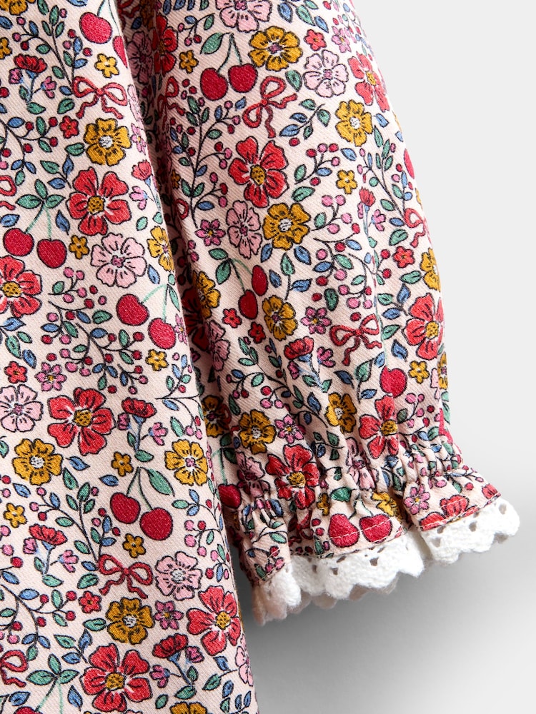 JoJo Maman Bébé Cherry Floral Smocked Dress - Image 4 of 4