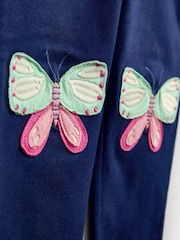 JoJo Maman Bébé Navy Blue Butterfly 3-Pack Leggings - Image 10 of 10