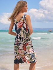 Multi Sleeveless Slouch V-Neck Mini Dress - Image 2 of 5