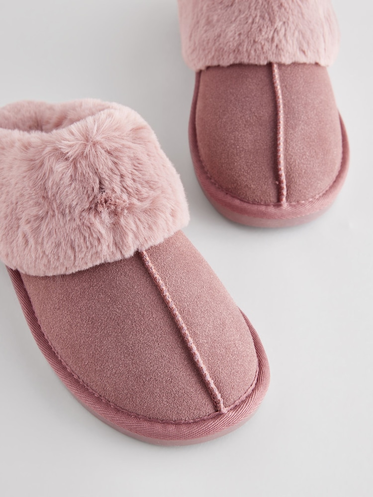 Mink Rosa - Semsket skinnfôrede tøfler med fuskepelsfôr - Image 10 of 11