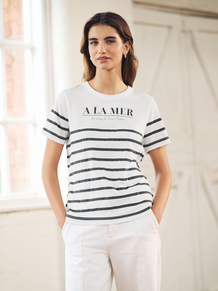 Black Graphic Essential Pure 100% Cotton Short Sleeve Crew Neck T-Shirt - Image 1 of 6