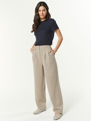 Navy Soft Touch Ribbed Short Sleeve T-Shirt with TENCEL™ Lyocell - Image 2 of 6