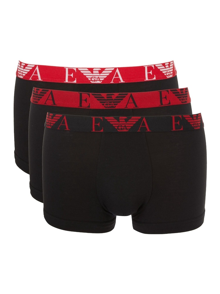 Emporio Armani Logo Waistband Boxers 3 Pack - Image 1 of 1 Emporio Armani Logo Waistband Boxers 3 Pack - Image 1 of 1