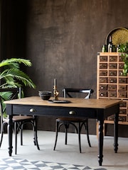 Rockett St George Black Apothecary Style 6 Seater Dining Table - Image 1 of 10