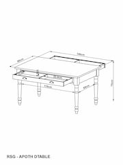Rockett St George Black Apothecary Style 6 Seater Dining Table - Image 10 of 10